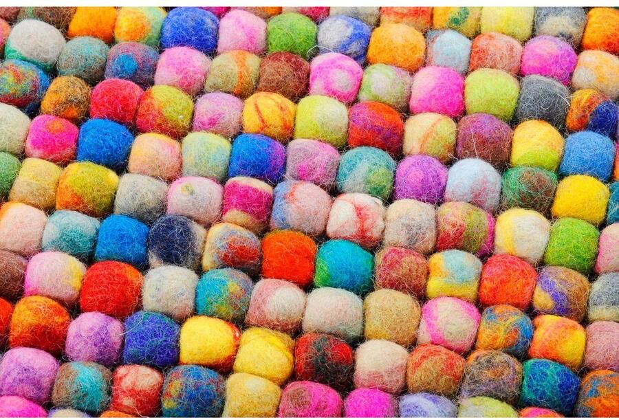 THEKO Wollen kleed Felty 2.2 Viltbolletjes-vloerkleed zuivere wol met de hand gemaakt - Foto 5