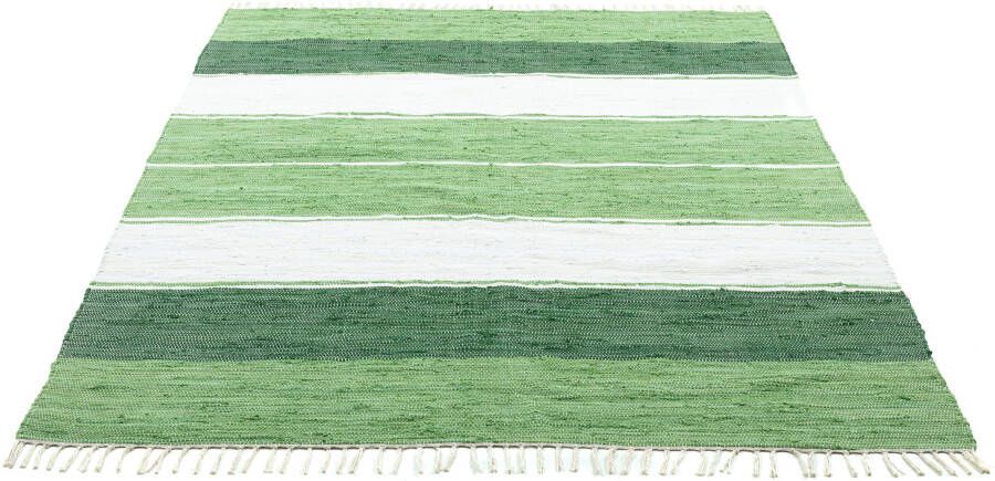 THEKO Vloerkleed Stripe Cotton Platweefsel gestreept puur katoen met de hand geweven met franje - Foto 8