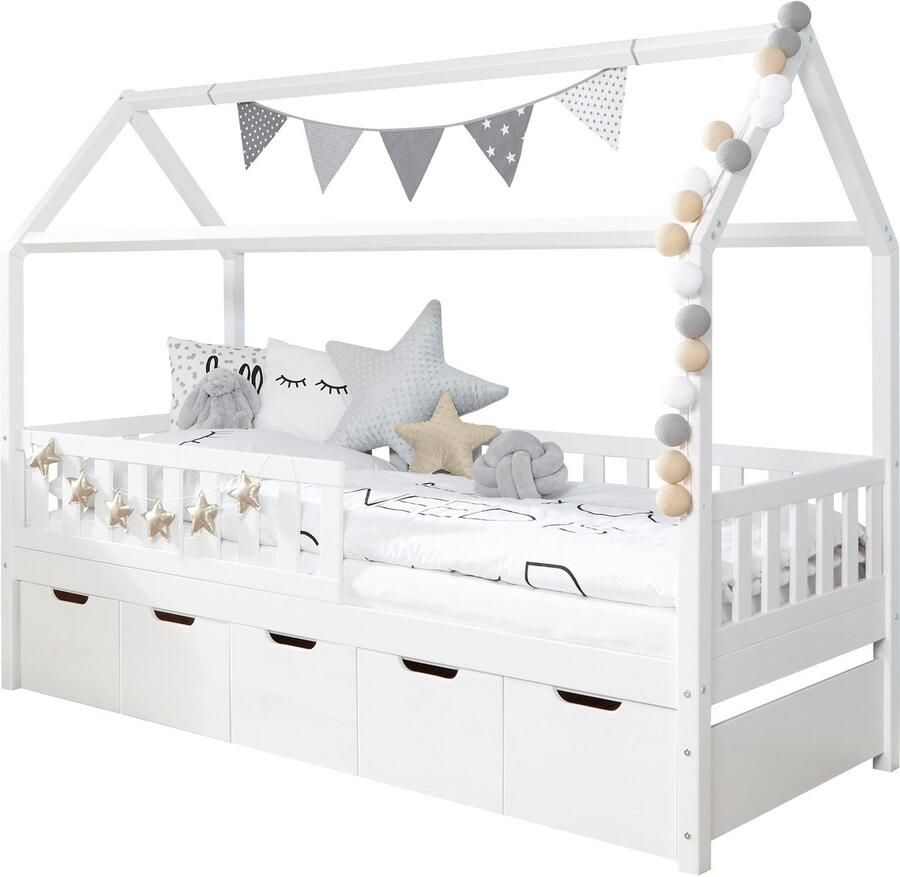 Ticaa Huisbed Droomhuis Huisbed incl. lade en rolrooster