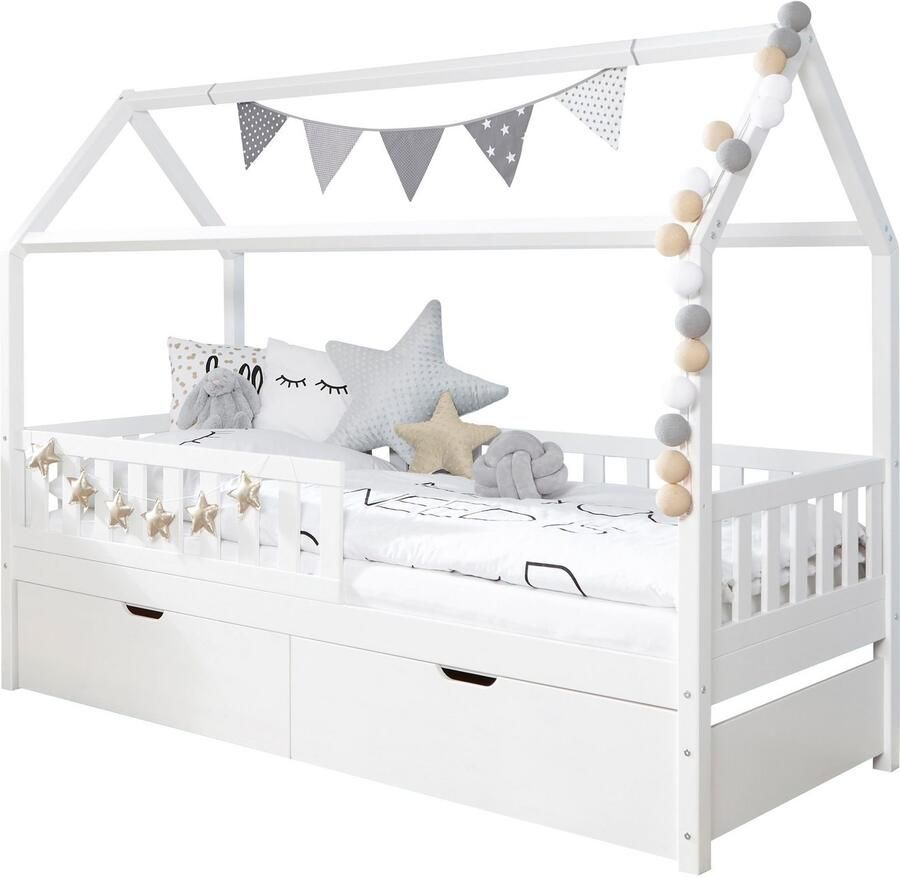 Ticaa Huisbed Droomhuis Huisbed incl. lade rolrooster en matras