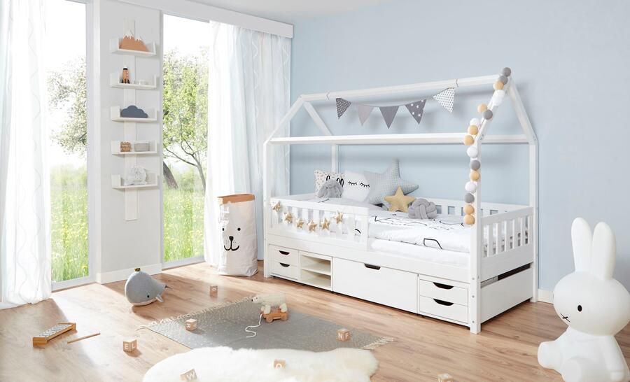 Ticaa Huisbed Droomhuis Huisbed incl. lade rolrooster en matras - Foto 11