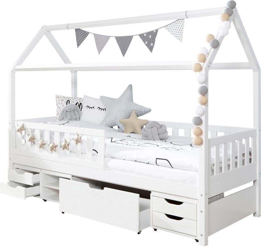 Ticaa Huisbed Droomhuis Huisbed incl. lade rolrooster en matras - Foto 2