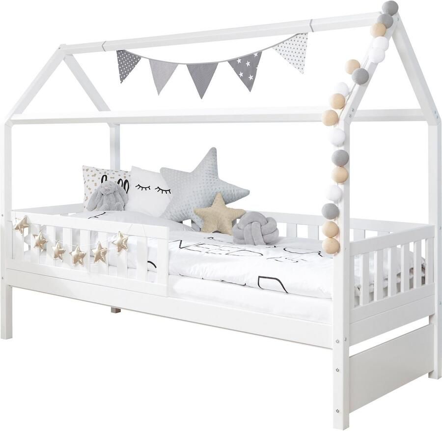 Ticaa Huisbed Droomhuis Huisbed van grenen massief hout incl. rolrooster