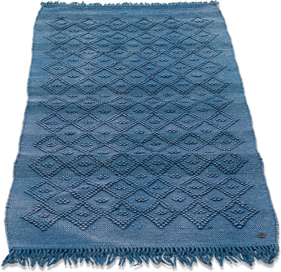 TOM TAILOR HOME Badmat Vintage wash Badmat uni kleuren ruitpatroon met franjes 100% katoen (1 stuk) - Foto 8