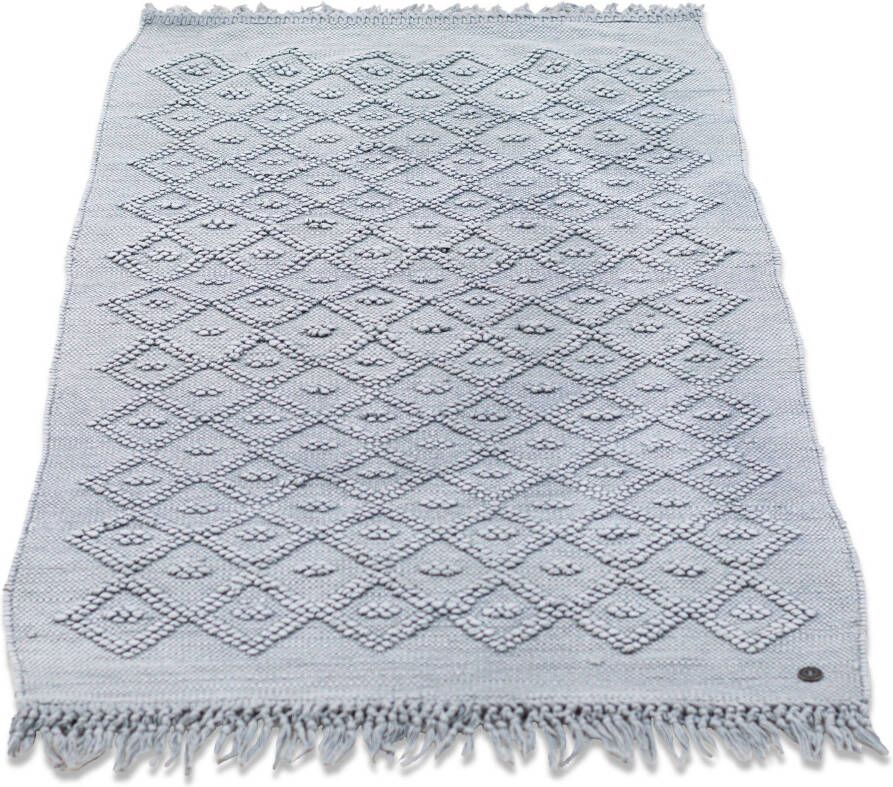 TOM TAILOR HOME Badmat Vintage wash Badmat uni kleuren ruitpatroon met franjes 100% katoen (1 stuk) - Foto 7