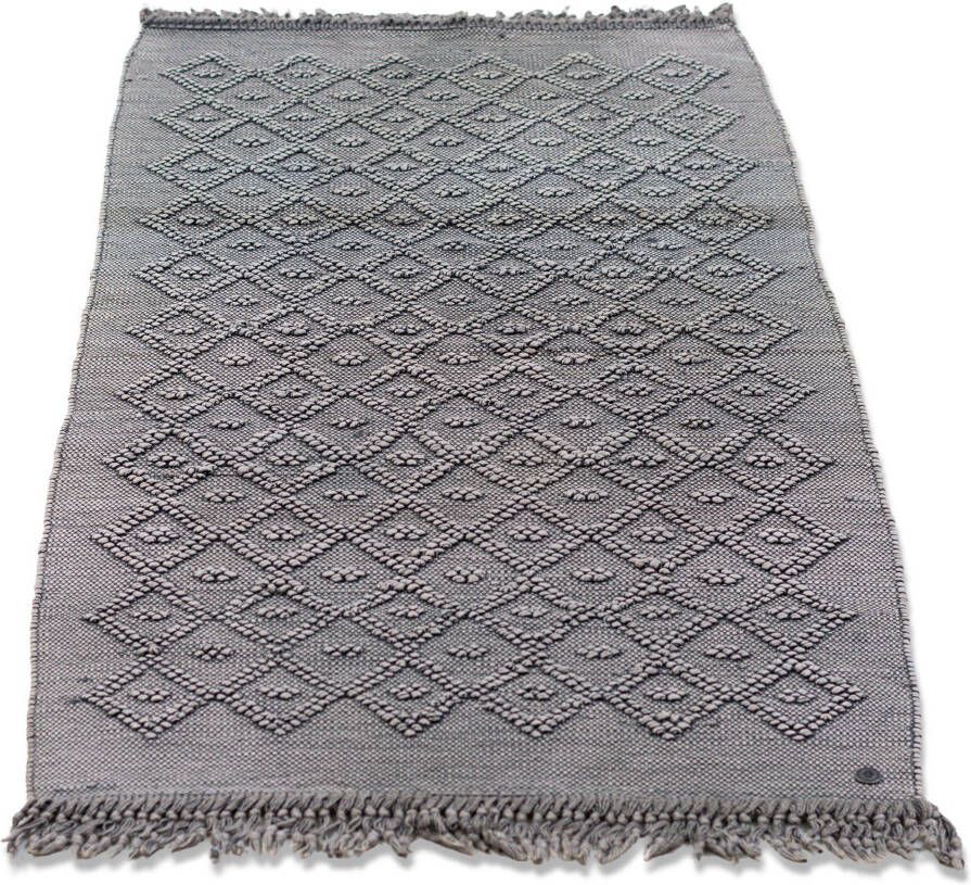 TOM TAILOR HOME Badmat Vintage wash Badmat uni kleuren ruitpatroon met franjes 100% katoen (1 stuk) - Foto 7