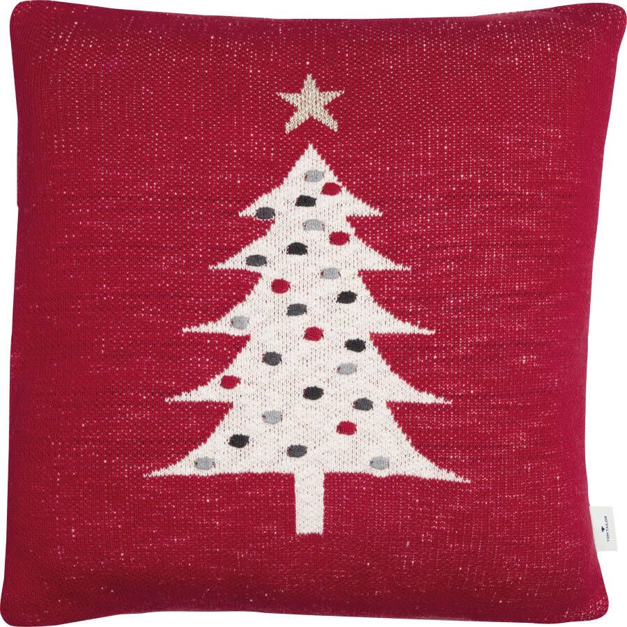 TOM TAILOR HOME Sierkussen Knitted Red Tree Gebreide kussenovertrek zonder vulling met kerstboommotief(1 stuk) - Foto 3