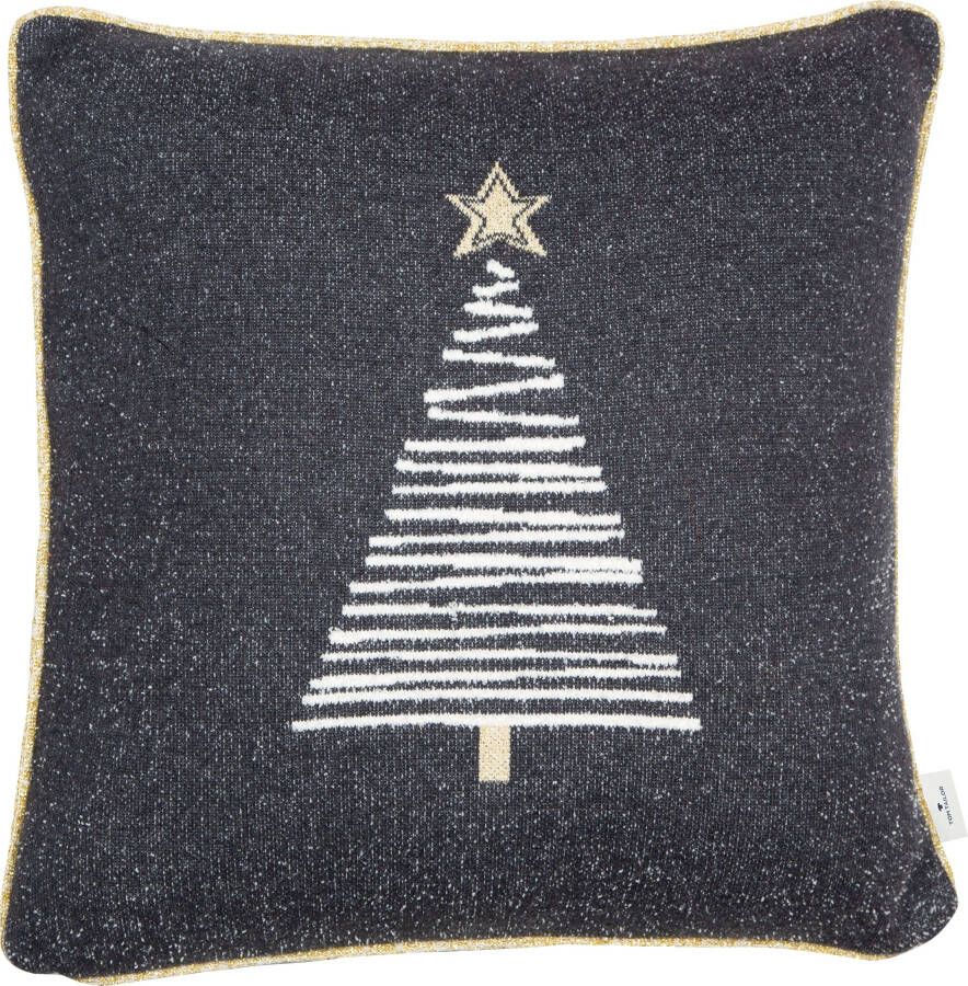 TOM TAILOR HOME Sierkussen Knitted Shiny Tree Gebreide kussenovertrek zonder vulling met kerstboommotief(1 stuk) - Foto 2