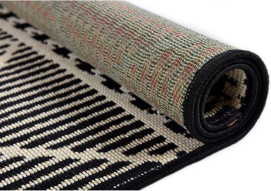 TOM TAILOR HOME Vloerkleed Funky Outdoor Geometric Platweefsel modern ruitendesign geschikt voor buiten woonkamer - Foto 3