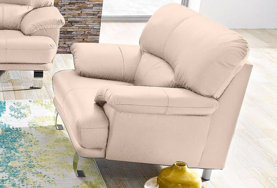 TRENDMANUFAKTUR Fauteuil Cecilia loungestoel in Italiaans design hoog zitcomfort comfortabele armleuningen en rugverwerking aantrekkelijke metalen voet (set) - Foto 3