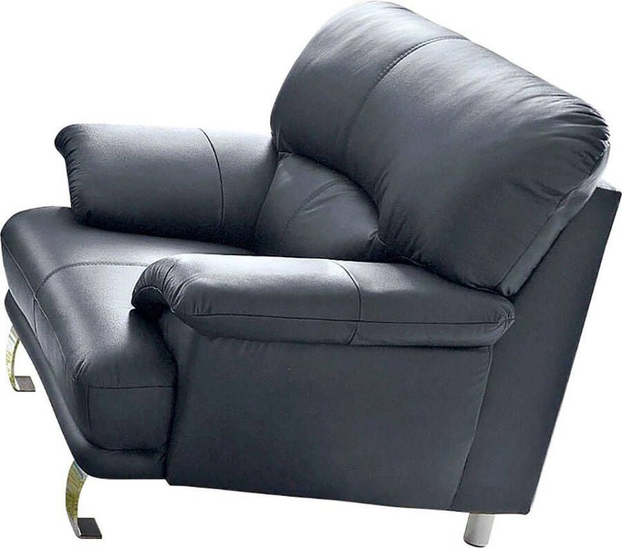 TRENDMANUFAKTUR Fauteuil Cecilia loungestoel in Italiaans design hoog zitcomfort comfortabele armleuningen en rugverwerking aantrekkelijke metalen voet (set) - Foto 3