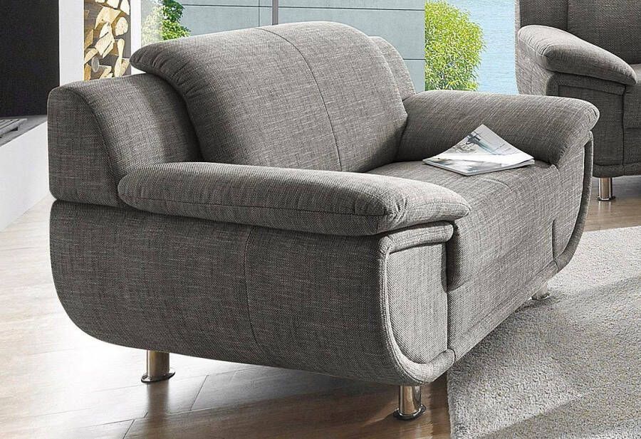 TRENDMANUFAKTUR Fauteuil Rondo breedte 121 cm brede armleuningen chromen poten - Foto 5