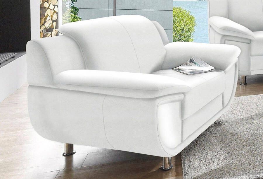 TRENDMANUFAKTUR Fauteuil Rondo breedte 121 cm brede armleuningen chromen poten - Foto 3