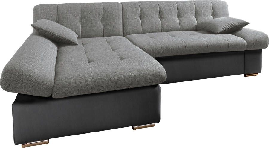 TRENDMANUFAKTUR Hoekbank Reggae modern en comfortabel actuele materiaalcombinatie L-vorm