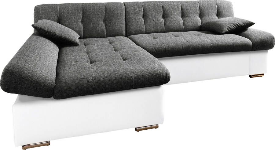 TRENDMANUFAKTUR Hoekbank Reggae modern en comfortabel actuele materiaalcombinatie L-vorm