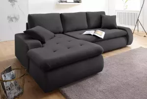 TRENDMANUFAKTUR Hoekbank XL en XXL naar keuze met slaapfunctie