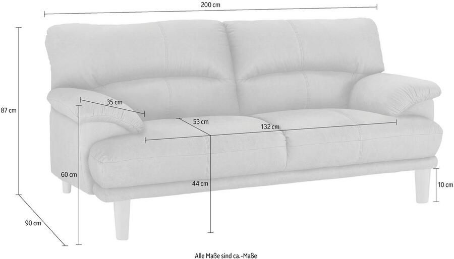 TRENDMANUFAKTUR 3-zitsbank Cecilia sofa in Italiaans design met geweldig zitcomfort extreem comfortabele armleuningen houten voeten - Foto 2
