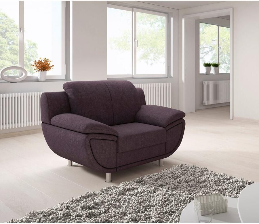 TRENDMANUFAKTUR Fauteuil Rondo II loungestoel tijdloos en comfortabel naar keuze met comfortabele binnenvering met extra brede armleuningen - Foto 2