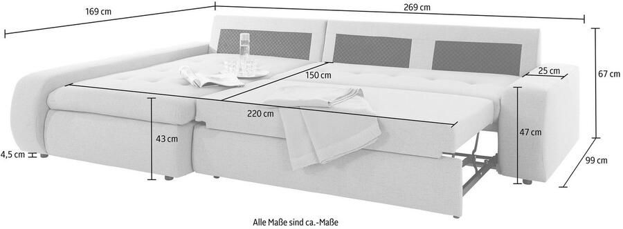 TRENDMANUFAKTUR Hoekbank Indie II geweldige afwerking comfortabel en aangenaam om op te zitten - Foto 3