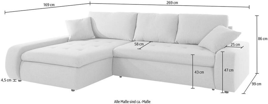 TRENDMANUFAKTUR Hoekbank Indie II geweldige afwerking comfortabel en aangenaam om op te zitten - Foto 2