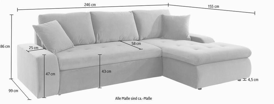 TRENDMANUFAKTUR Hoekbank Indie II geweldige afwerking comfortabel en aangenaam om op te zitten - Foto 5