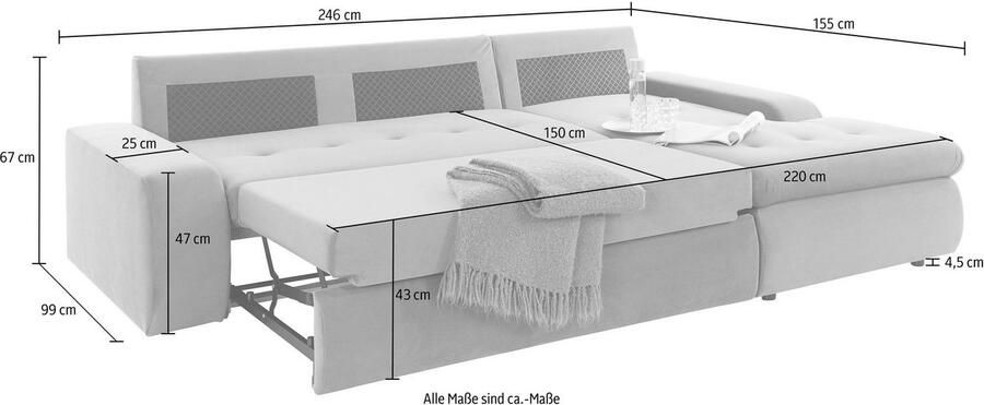 TRENDMANUFAKTUR Hoekbank Indie II geweldige afwerking comfortabel en aangenaam om op te zitten - Foto 3