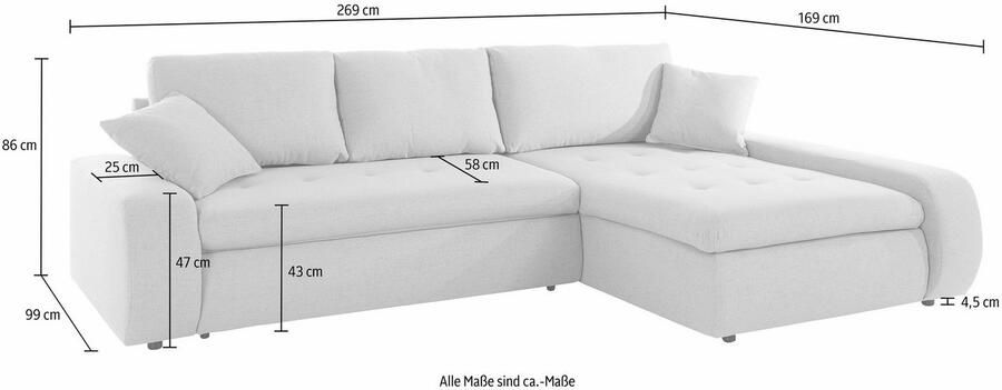 TRENDMANUFAKTUR Hoekbank Indie II geweldige afwerking comfortabel en aangenaam om op te zitten - Foto 2