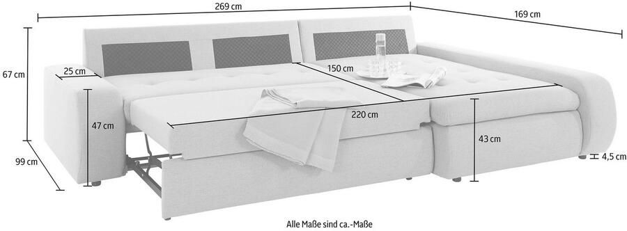 TRENDMANUFAKTUR Hoekbank Indie II geweldige afwerking comfortabel en aangenaam om op te zitten - Foto 3