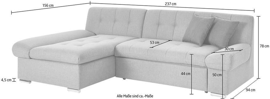 TRENDMANUFAKTUR Hoekbank Reggae modern en comfortabel actuele materiaalcombinatie L-vorm - Foto 3