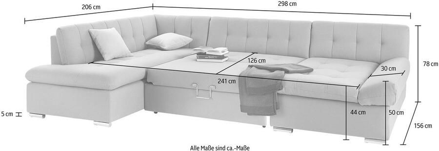 TRENDMANUFAKTUR Zithoek Reggae modern en comfortabel actuele materiaalcombinatie U-vorm - Foto 3