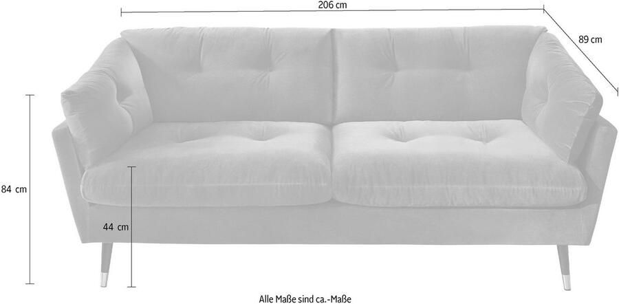 Trends by HG 2 5-zitsbank Japan met poot van hout gecombineerd met metaal vrij plaatsbaar