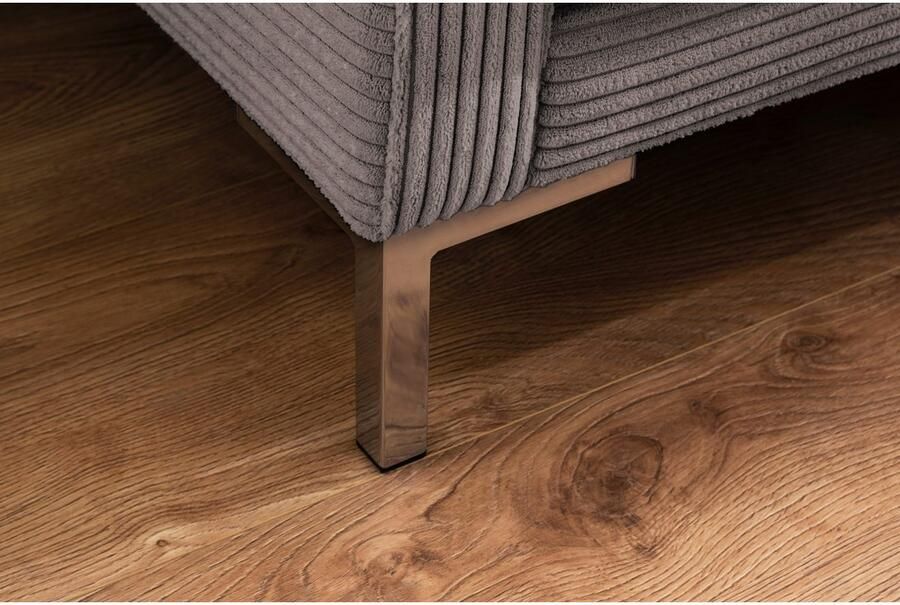 Trends by HG Hoekbank Landau L-vorm in cordstof met metalen voet - Foto 2