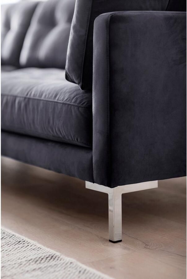 Trends by HG Hoekbank Landau L-vorm in cordstof met metalen voet