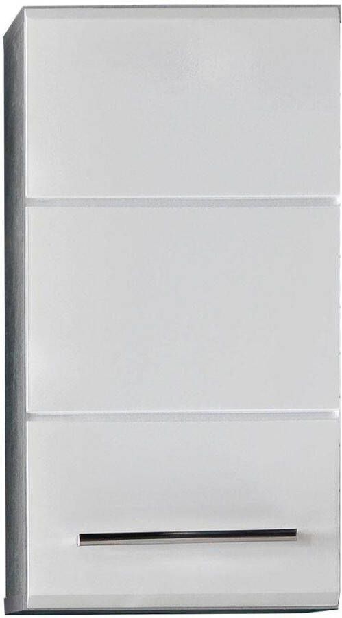 Hioshop NanoBad badkamerkast 1 deur betonsteen decor wit hoogglans. - Foto 3