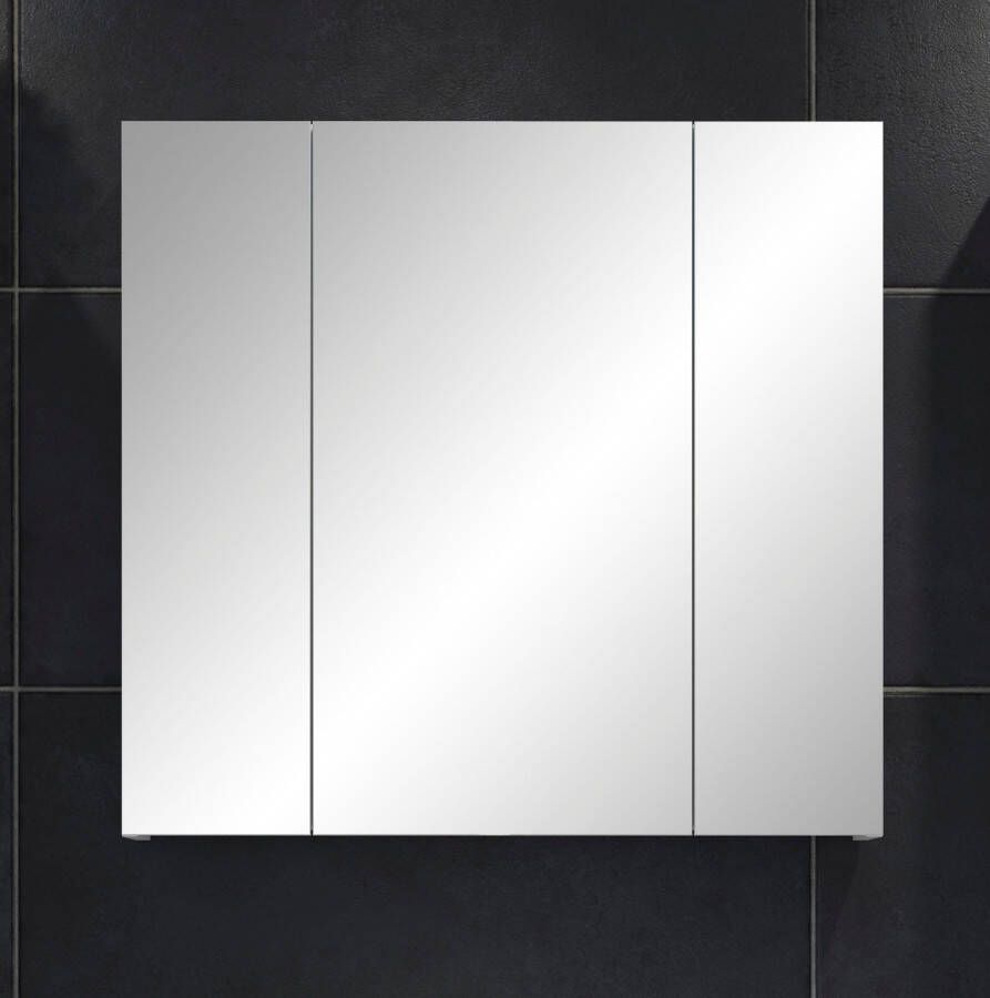Trendteam smart living Badkamer spiegelkast spiegel Devon 80 x 75 x 16 cm wit hoogglans wit met veel opbergruimte - Foto 2