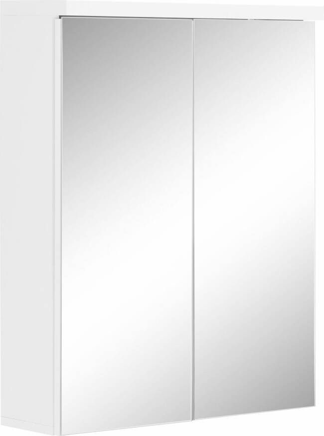 Trendteam smart living badkamerspiegelkast Nightlife 65 x 80 x 21 cm in wit met veel opbergruimte