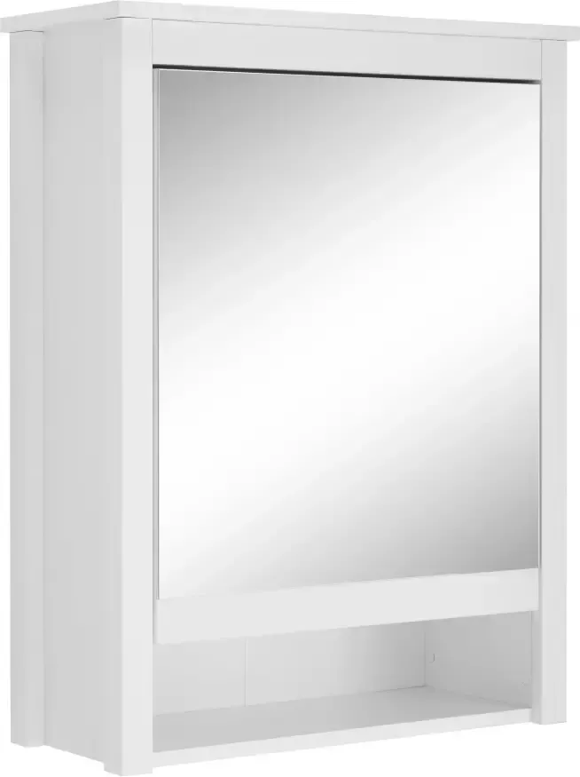 Trendteam smart living Badkamerspiegelkast spiegel Ole 62 x 80 x 25 cm in corpus wit melamine front wit decor zonder verlichting
