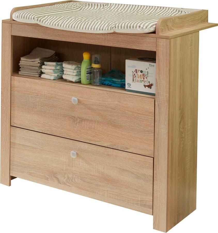 Trendteam smart living babykamer commode olivia 0 x 0 x 0 cm eiken ruw gezaagd licht met veel opbergruimte en royaal aankleedvlak