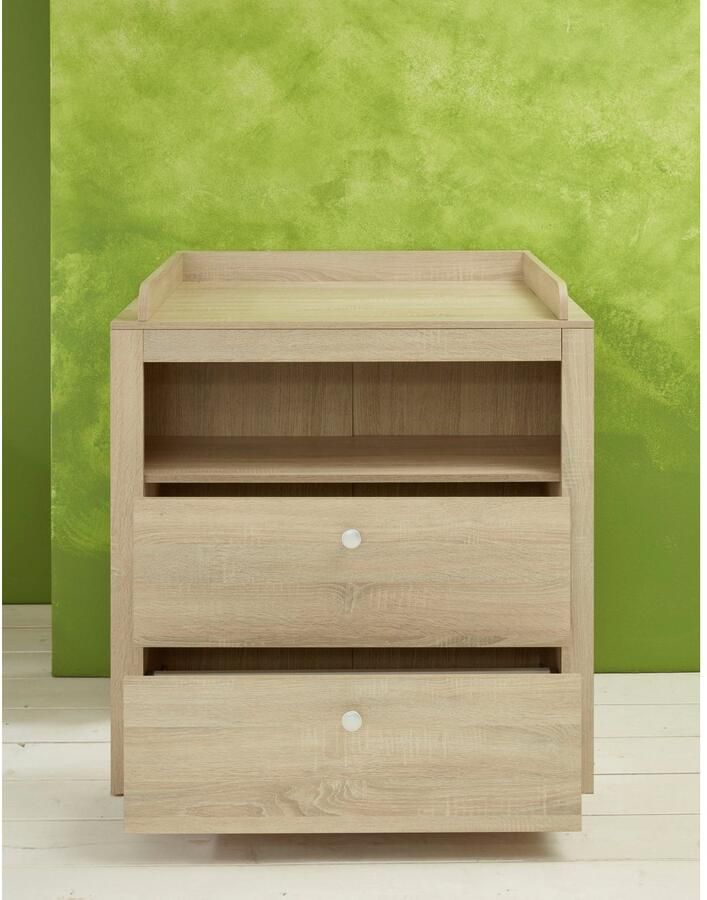 Trendteam smart living babykamer commode olivia 0 x 0 x 0 cm eiken ruw gezaagd licht met veel opbergruimte en royaal aankleedvlak - Foto 3