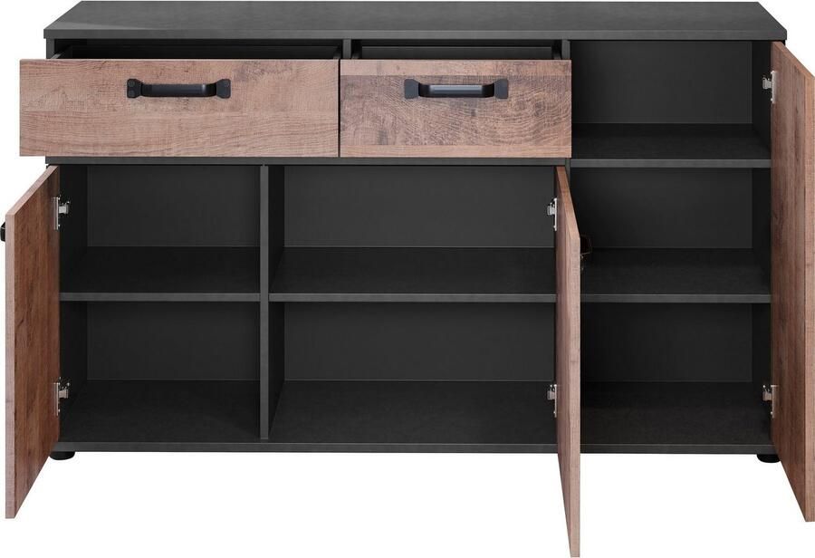 Trendteam Dressoir Stripe Rustieke commode met 2 lades en 7 vakken 142 41 83 cm - Foto 4