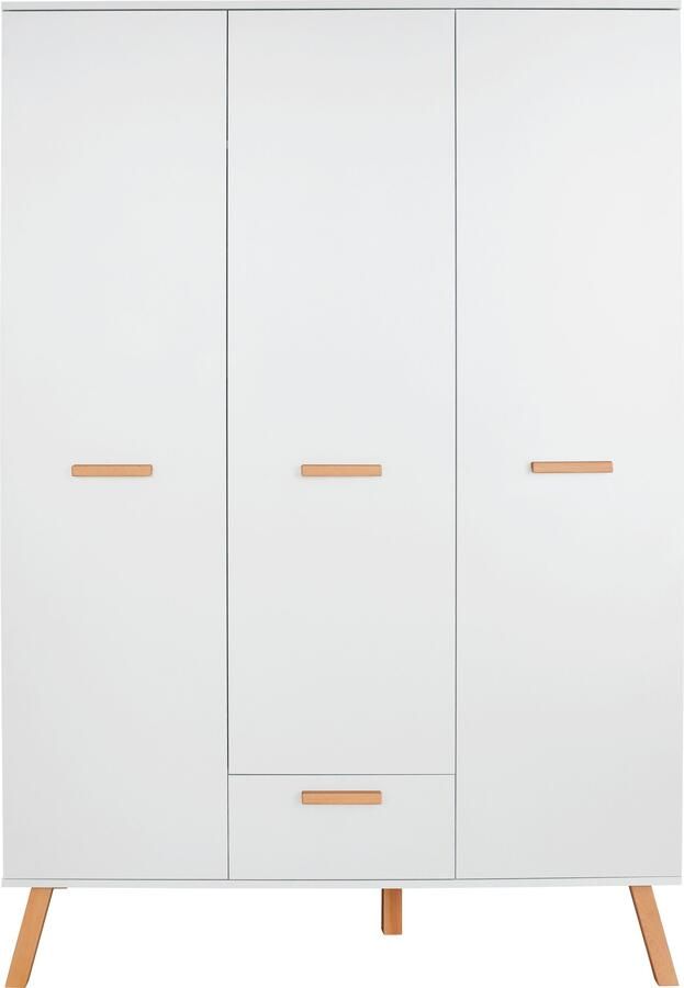 Trendteam MatsBaby kinder kleerkast 3 deuren 1 lade wit - Foto 7