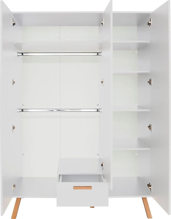 Trendteam MatsBaby kinder kleerkast 3 deuren 1 lade wit - Foto 3