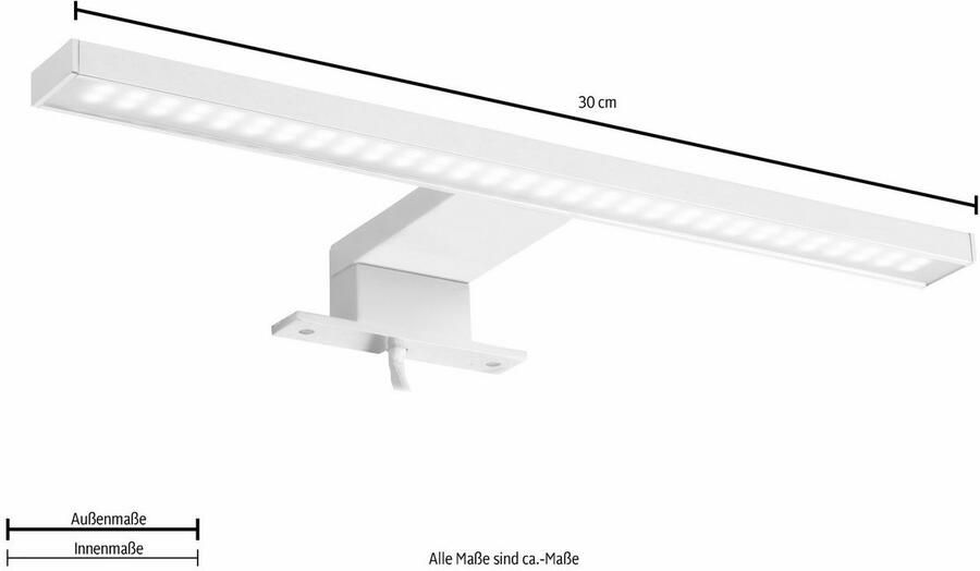 Trendteam Led-spiegellamp Lengte 30 cm LED badkamer opbouwlamp met koud licht Met multibox - Foto 7