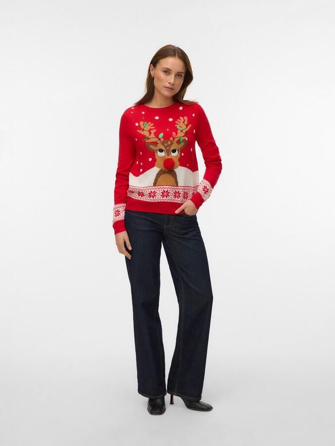 Vero Moda Kersttrui VMFROSTYDEER LS O-NECK PULL. XMAS BOX - Foto 4
