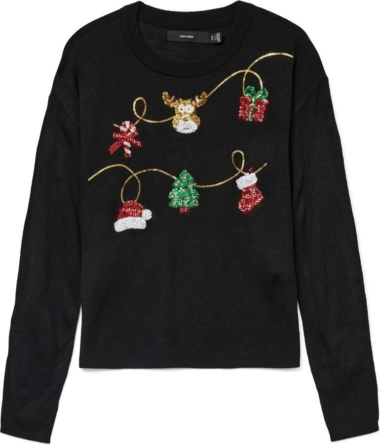 Vero Moda Kersttrui VMGLITTER LS O-NECK XMAS BOX