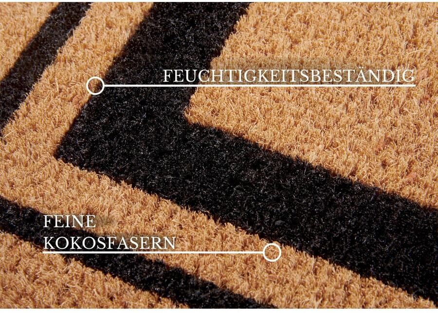 Villeroy & Boch 1856 Kokos deurmat voor binnen en beschutte buitenruimtes Antislip vuilvangermat natuurlijk Kokos buitenmat met strepen weerbestendig voor hal terras entree 50x80cm - Foto 6