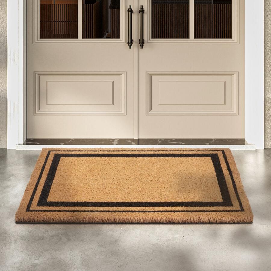 Villeroy & Boch 1856 Kokos deurmat voor binnen en beschutte buitenruimtes Antislip vuilvangermat natuurlijk Kokos buitenmat met strepen weerbestendig voor hal terras entree 50x80cm