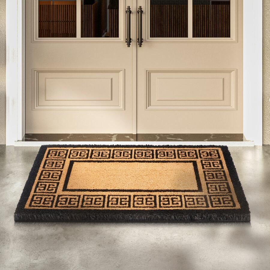 Villeroy & Boch 1856 Kokos Deurmat voor Binnen en Beschutte Buitenruimtes Antislip Vuilvanger Mat Natuurlijk Kokos Mat Buiten Ornament Weerbestendig voor Hal Terras Entree 50x80cm