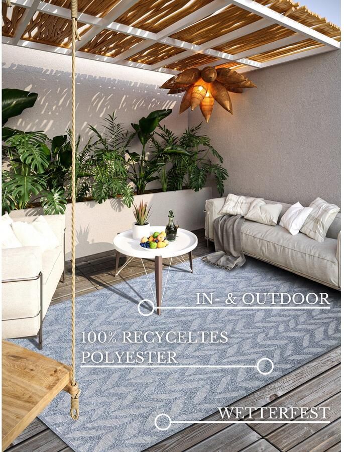 Villeroy & Boch Outdoorkleed Georgette In-& Outdoor Vlakweefsel weerbestendig Terras Balkon modern Trend - Foto 9