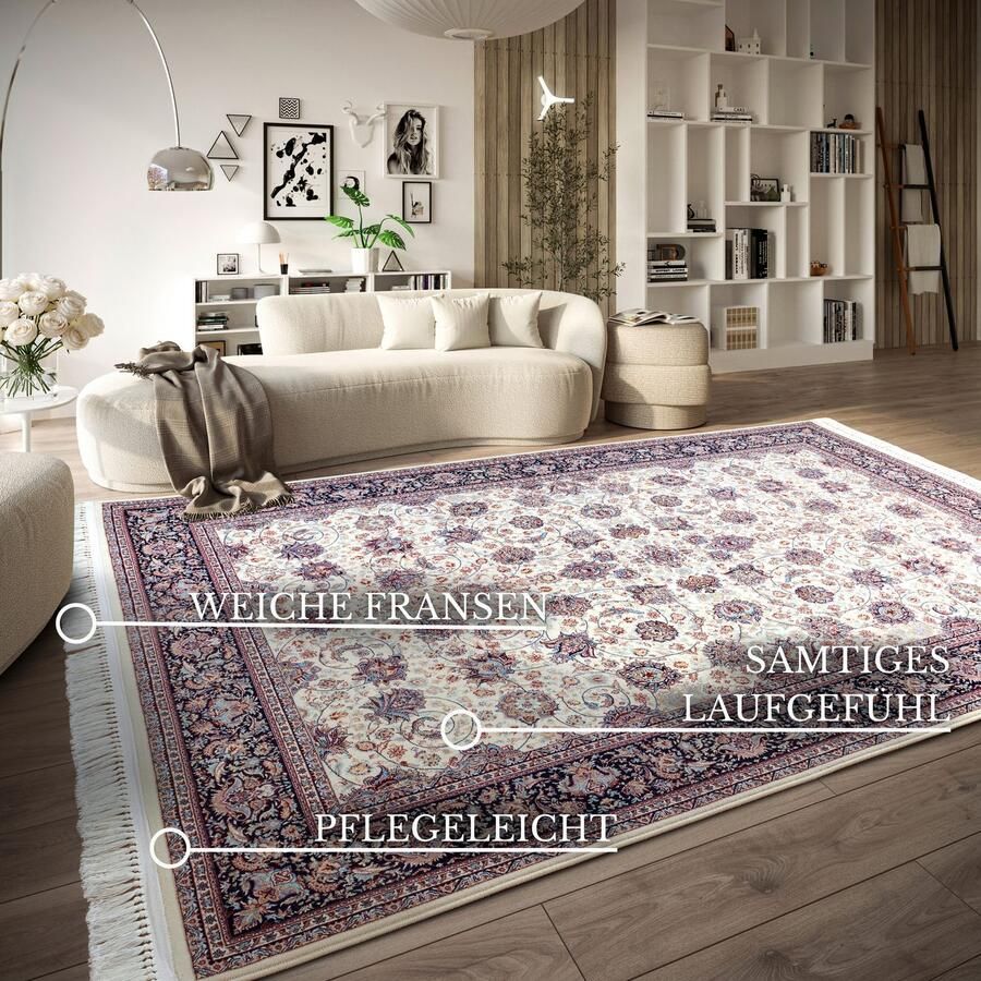 Villeroy & Boch Vloerkleed Alfred Oriëntaals franjes woonkamer slaapkamer klassiek kortpolig - Foto 8